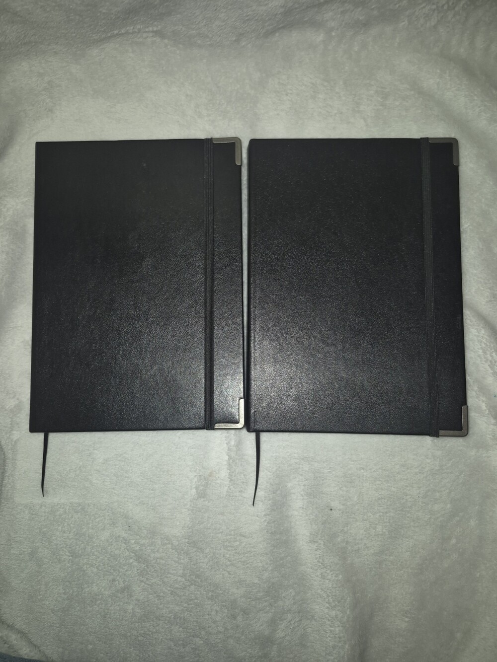 Lot of 2 Russell+Hazel Black Vegan Leather Hardcover Journals A5 Hardcover...